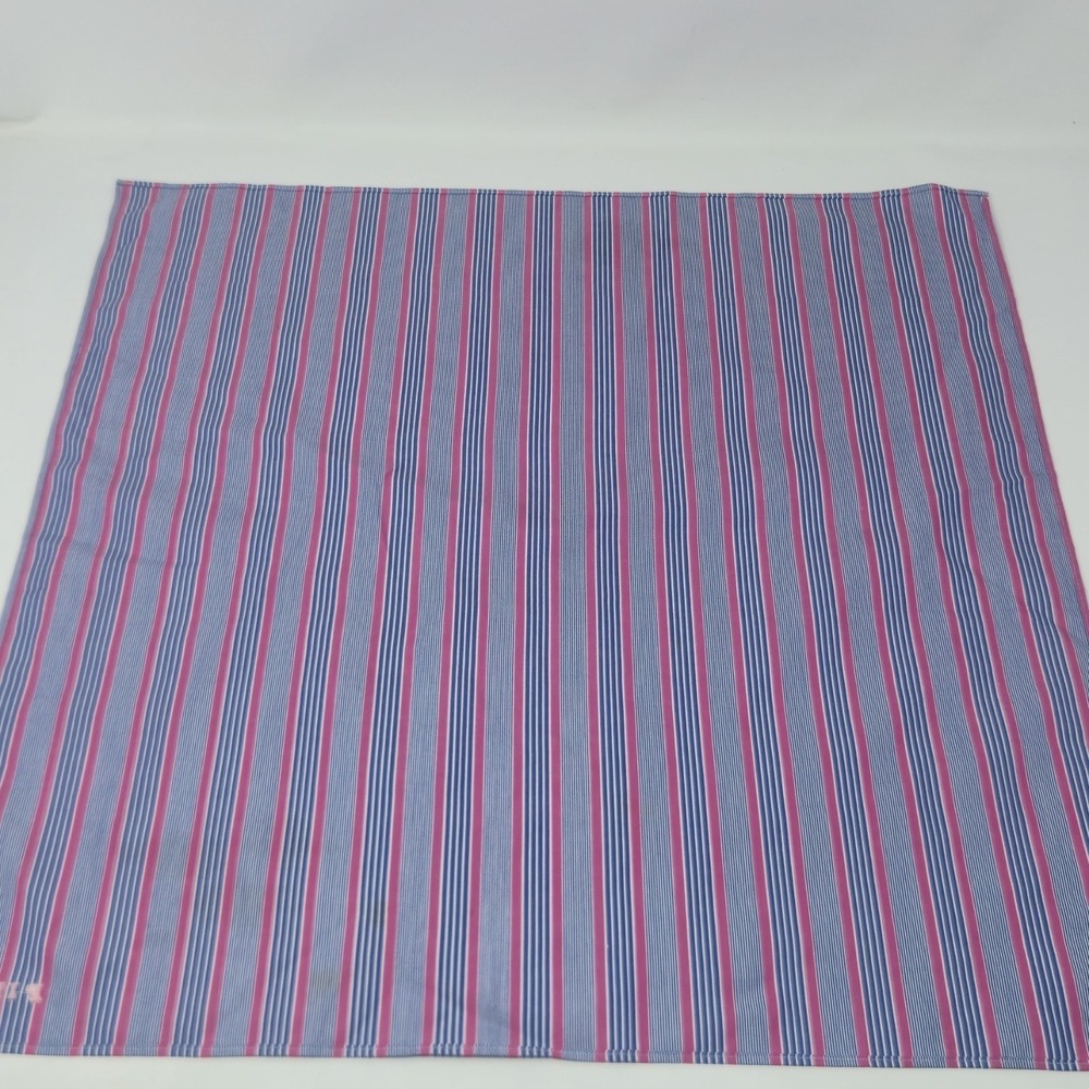 Thomas Pink London Woven Cotton Pocket Square Handkerchief Blue Pink Stripes - Picture 6 of 10